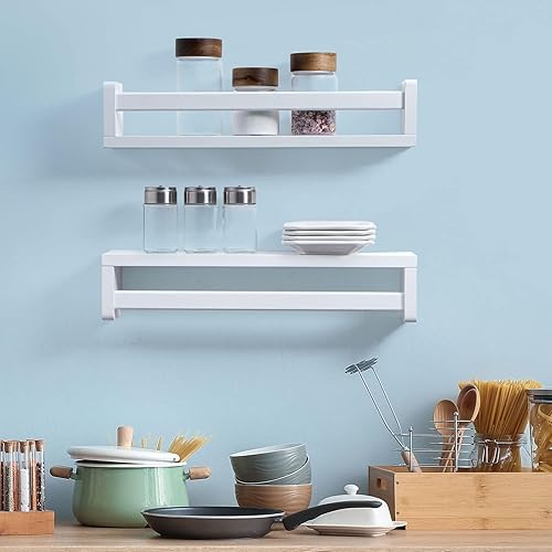 Miniatura 7 de Fun Memories Estantería flotante de madera maciza natural rústica para niños, estantes de pared para habitación de niños, decoración del hogar,