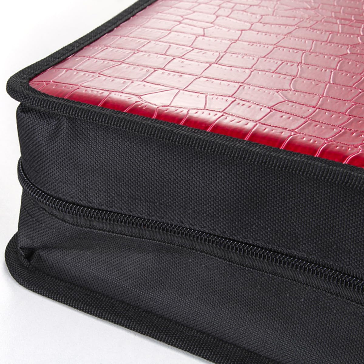 Mikikit 2 Pezzi CD Bag in Pu Cerniera capacità 400 CD Rosso e Dvd per Auto e Casa Borsa Porta