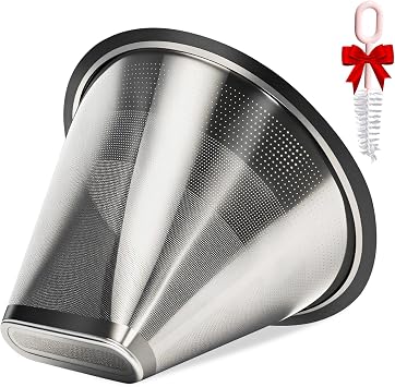 Upgraded for Moccamaster Filters, #4 Coffee Filter, Coffee Filter for Technivorm Moccamaster KBGV and KBT Coffee Machines, Metal Coffee Filter, Reusable Metal Filters are The Best Gifts.