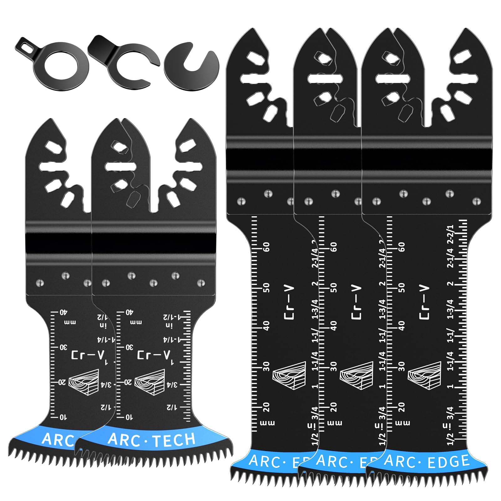 Lame Utensile Multifunzione Accessori con Bordo ad Arco 5Pezzi per Legno Metallo Legno con Chiodi (Denti Giappones)