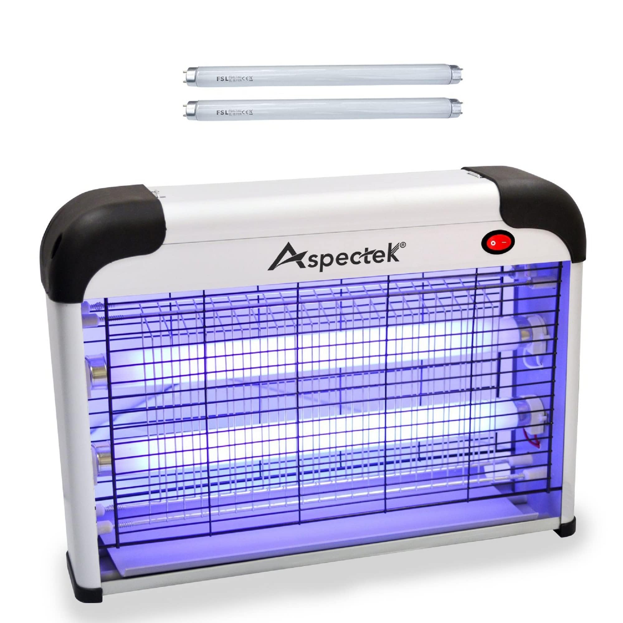 ASPECTEKPowerful 20W Electronic Insect Killer, Bug Zapper, Fly Zapper, Mosquito Killer-Indoor Use Including Free 2 Pack Replacement Bulbs