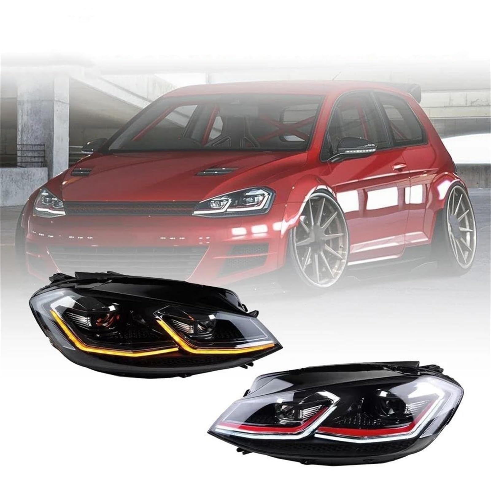 Coppia di fari a LED Compatibile con Per Golf 7 2014-2017 Fari auto LED