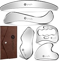 Niymyin 5-in-1 Stainless Steel Gua Sha Tool Set - Myofascial IASTM Scrapers for Muscle Relief, Fascia Release & Full Body Massage (5PCS)