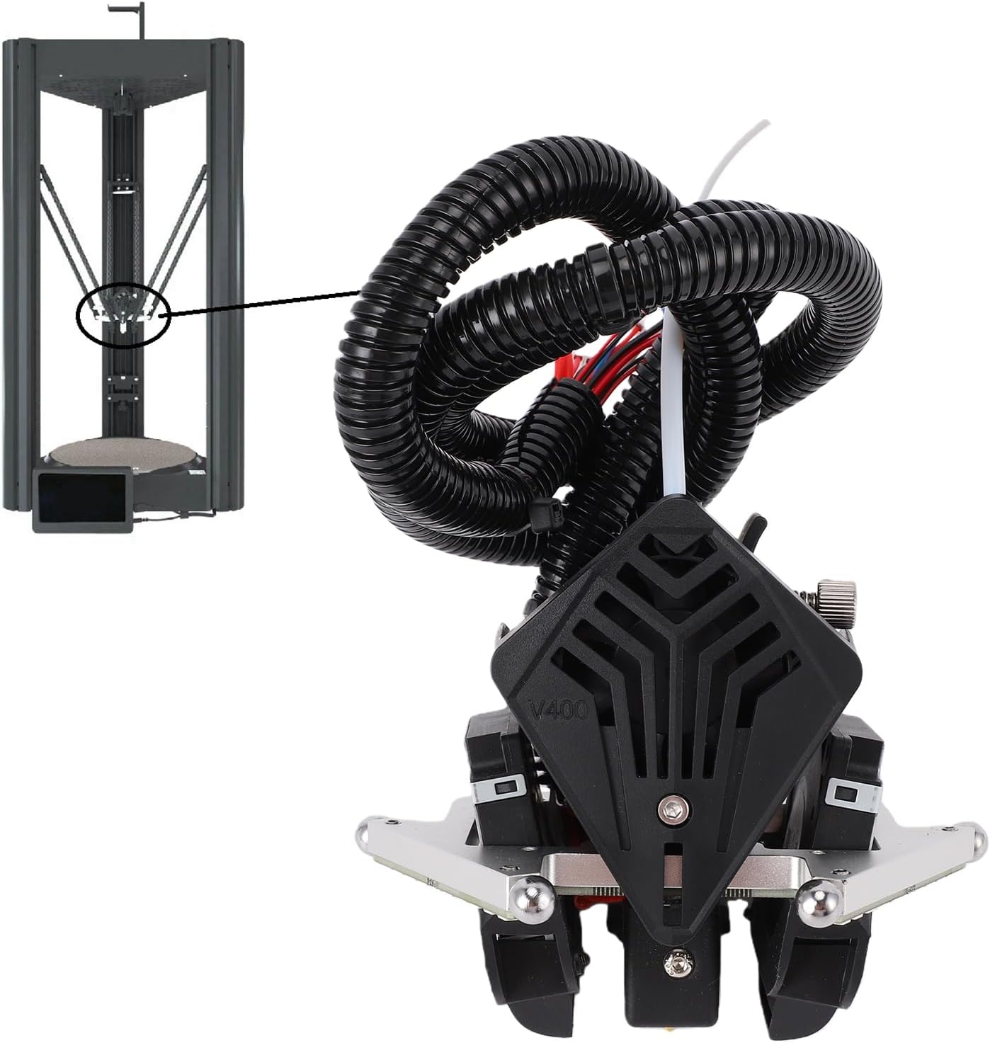 Direct Drive Extruder Kit for V400 3D Printer, Auto Leveling Fast Printing Short Distance Extruder, 3D Printer Replacement Part, Compatible with ABS, PLA, PETG