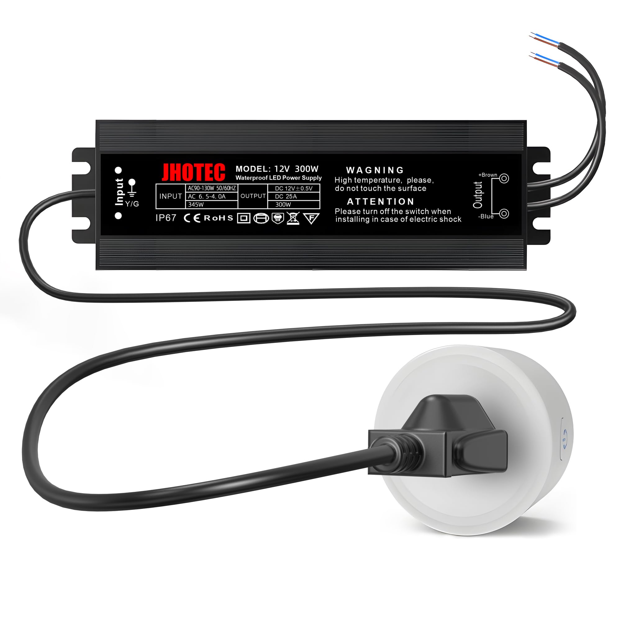 WiFi 300W LED Driver 12V DC Tuya Smart Power Strip with Built-in Power Meter Compatible with Alexa Google