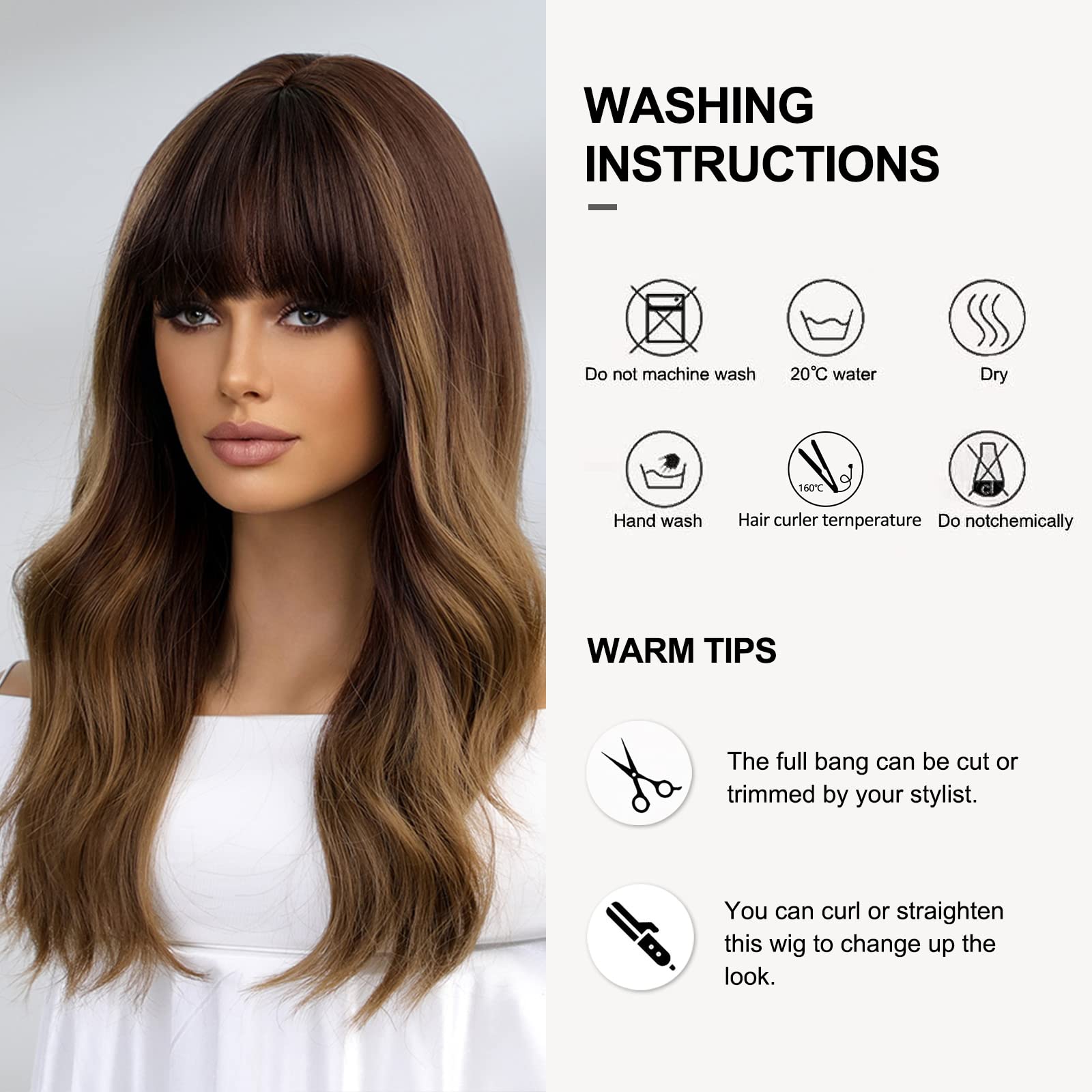 20 Pulgadas De Largo Natural Rizado Negro Ombre Pelucas Marrones Para Las Mujeres De Pelo Sintético Natural Resistente Al Calor De Fiesta Diaria Cosplay Desgaste