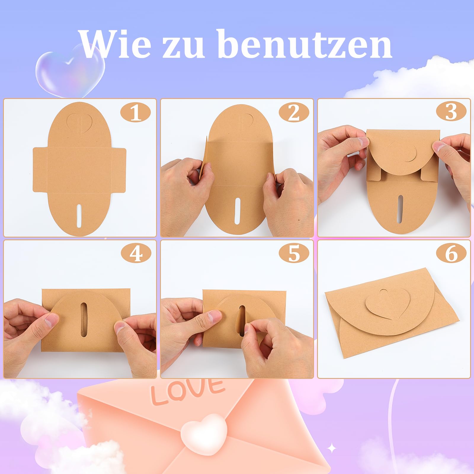 36 Bunte Mini-Briefumschläge Mit Herz-Verschluss - Perfekt Für Liebesbriefe & Geschenke