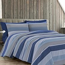 Dorian Home - Single Bed Sheet 100% Pure Cotton, Complete Set of Top Sheets 150 x 290 cm, Single Fitted Sheet 90 x 200 cm and 1 Pillowcase 50 x 80 cm, Soft and Certified Bedding Set