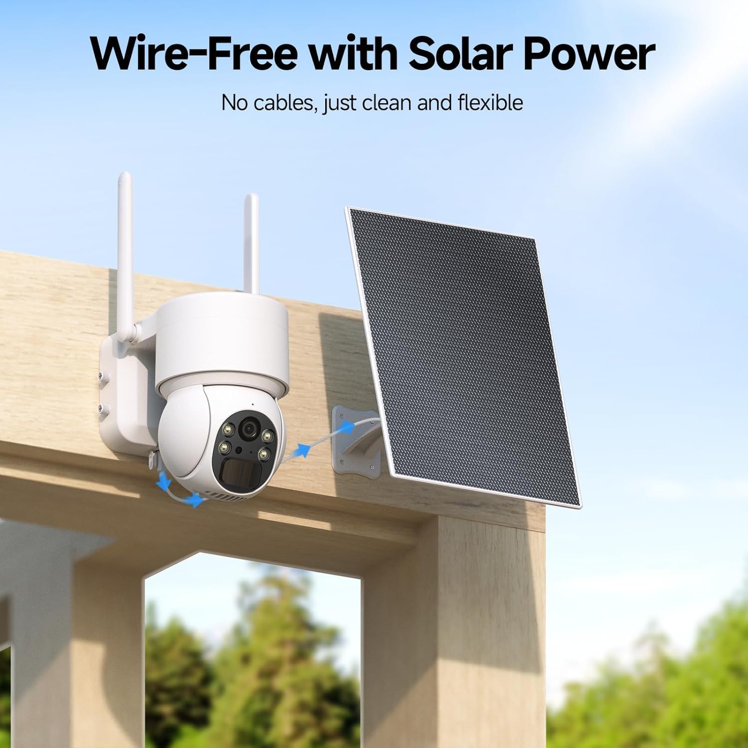 Cellular Trail Camera with 2K Live Streaming, 360° Panoramic View, Cellular Security Camera Built-in 4G LTE SIM Card, Remote Access, Motion Activated, Night Vision, No WiFi Needed(White)