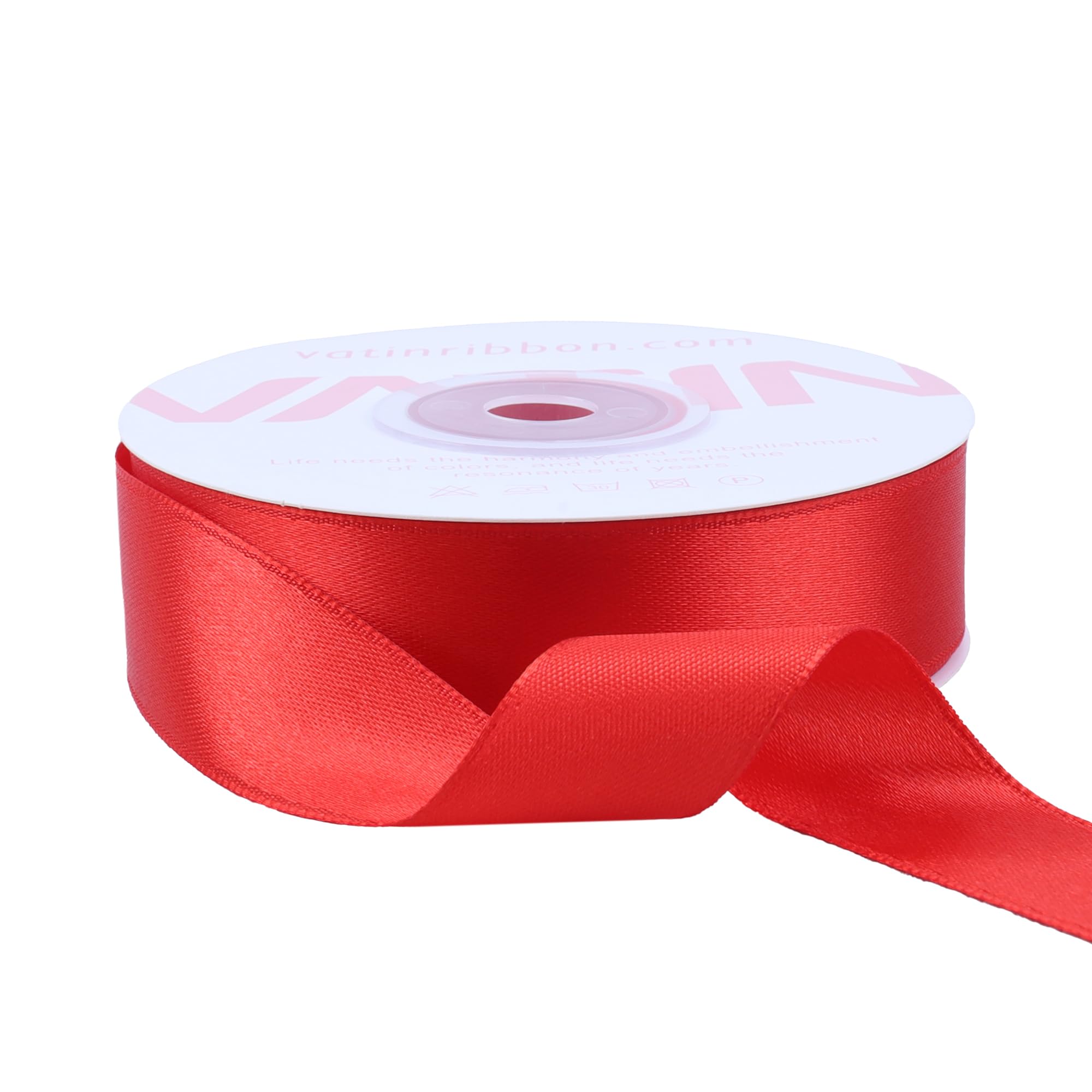 VATIN Red Satin Ribbon Polyester 20mm X 23m(25 Yards) Craft Fabric Ribbon Perfect for Gift Wrapping,Hair Bow,Party Balloon Trimming - Image 3