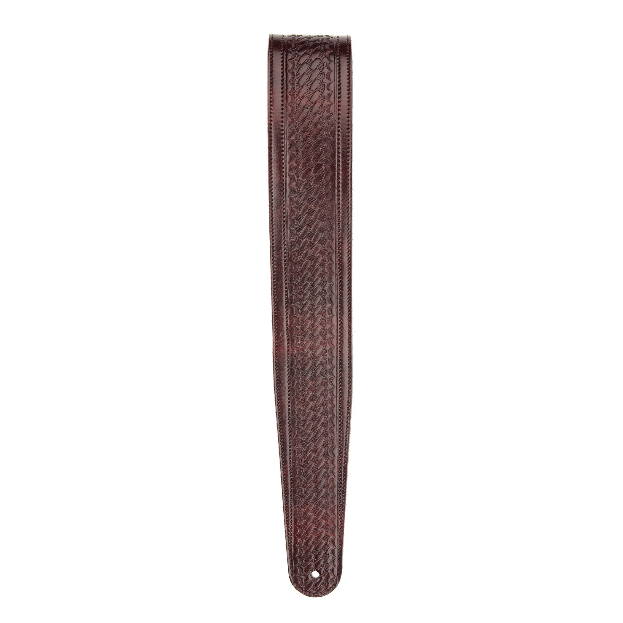 D'Addario L25W1404 Planet Waves Embossed Wave Leder Gitarrengurt braun