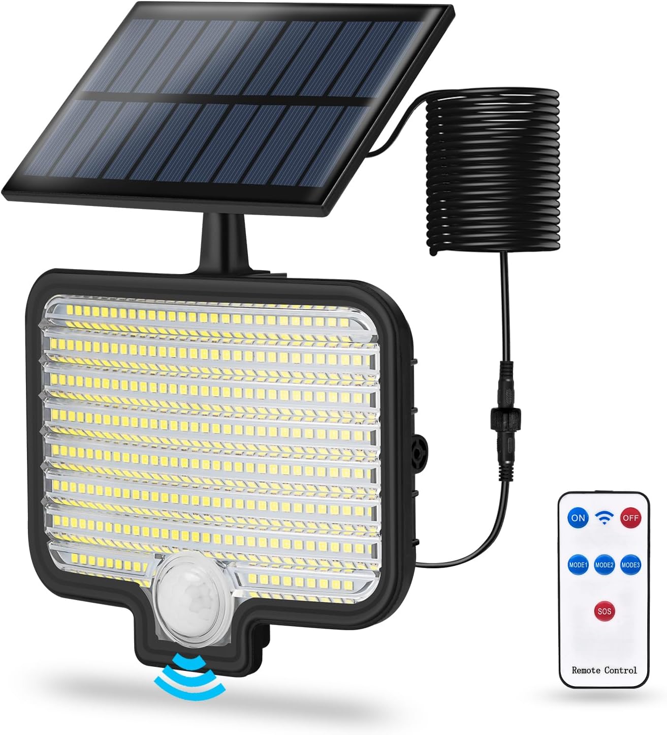 Luce Esterna Con Pannello Solare Lampada Da Giardino Solare Con Sensore Di Movimento - LED, A Picchetto, 20 Luci, IP44, Argento Lampada Solare Esterno Sensore Movimento - Foto 9