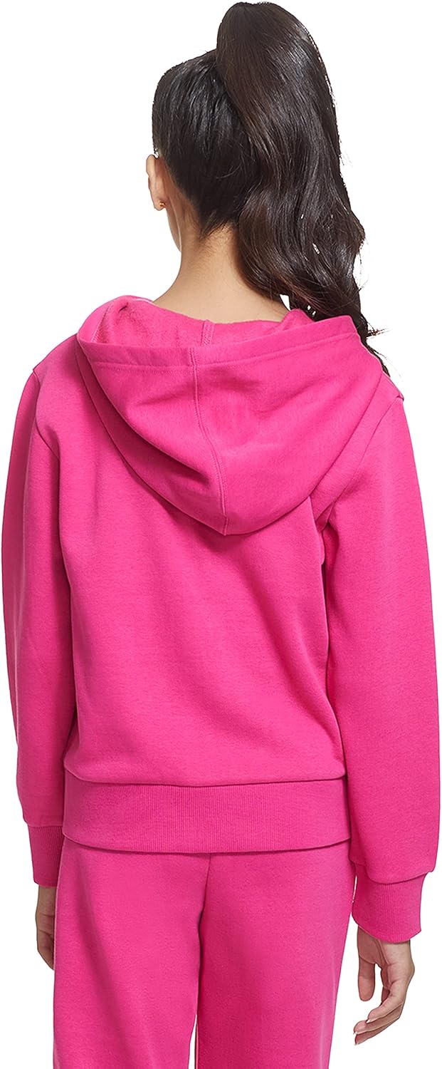 Calvin Klein girls Long Sleeve Full Zip Fleece Hoodie Sweatshirt