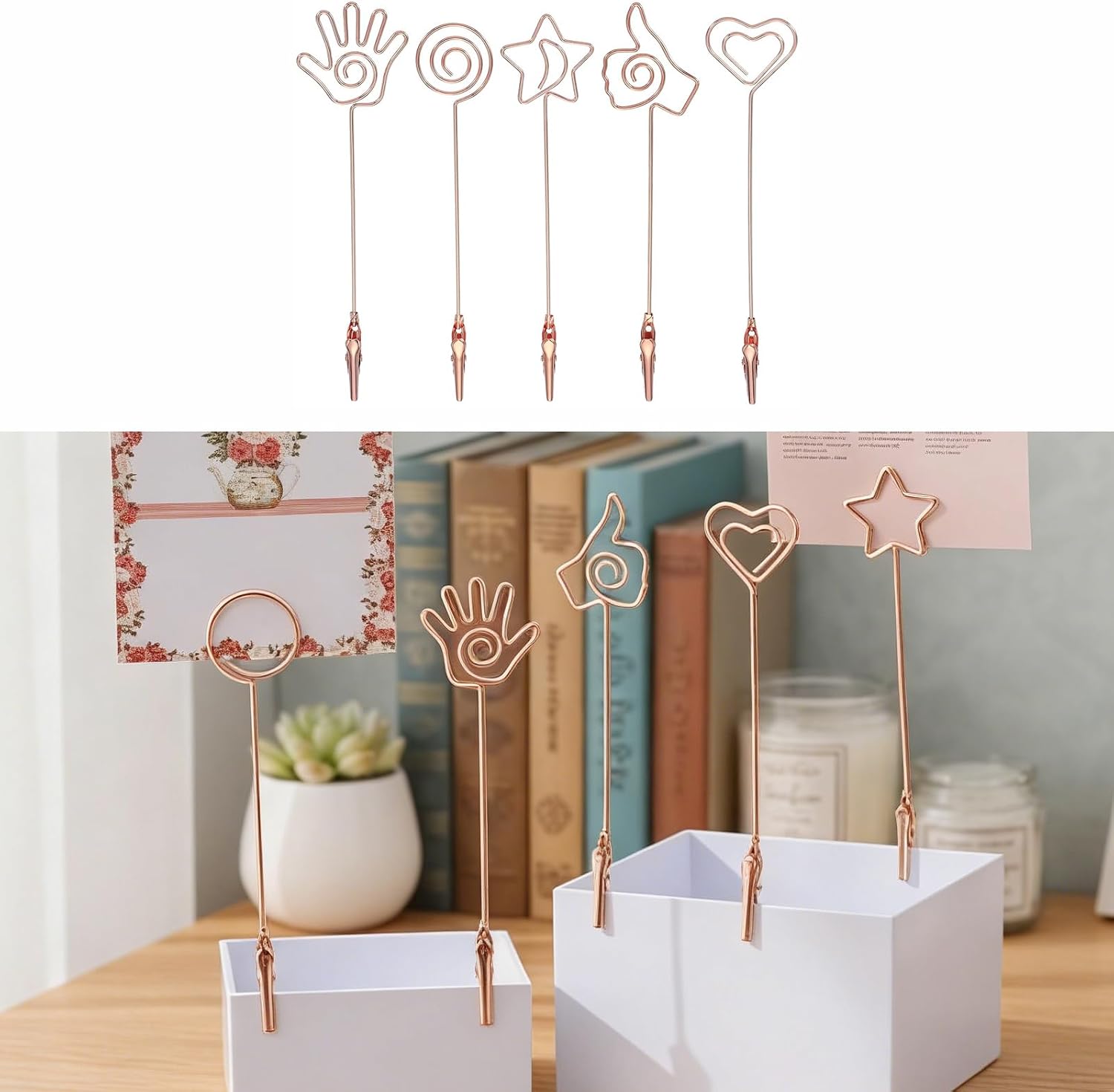 tooloflife 1PC Clip-Style Photo Holder, Multifunctional Desktop Card Clip Decorative Organizer for Photos Notes and Documents