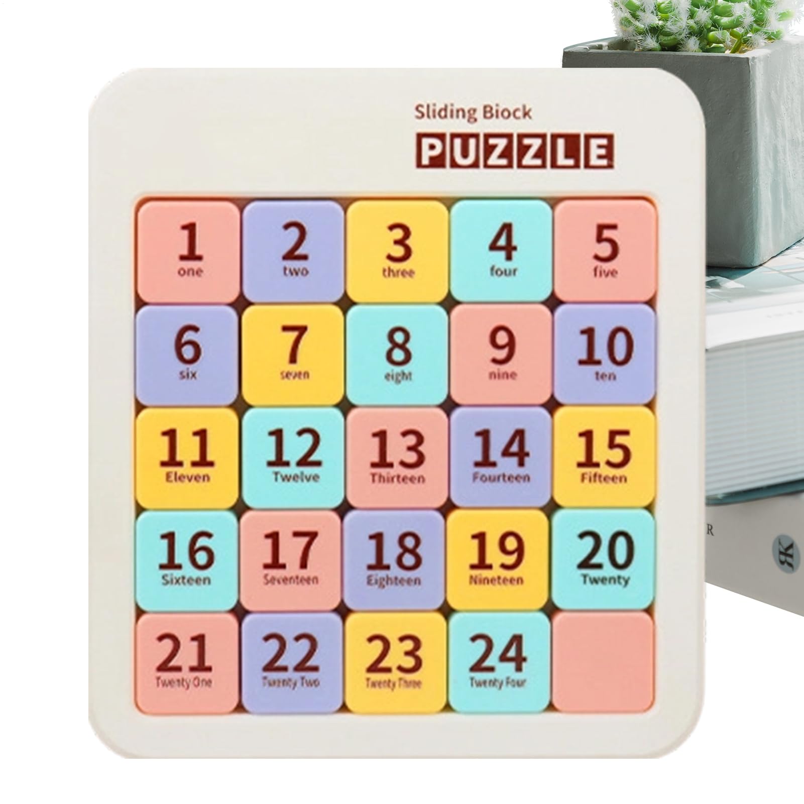 Magnetic Slide Puzzle, Number Brain Teaser Game, 3 Inch Intelligence Blocks Toy with Portable Case, Learning Accessory, Logic Puzzle with Colorful Design, Travel Game for Kids Adults