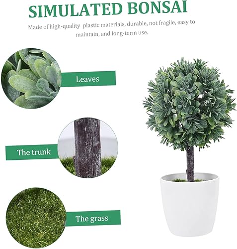 Miniatura 4 de Planta artificial esférica en maceta, maceta artificial, árbol en maceta, bolas de topiario artificial, plantas de escritorio, decoración de plantas