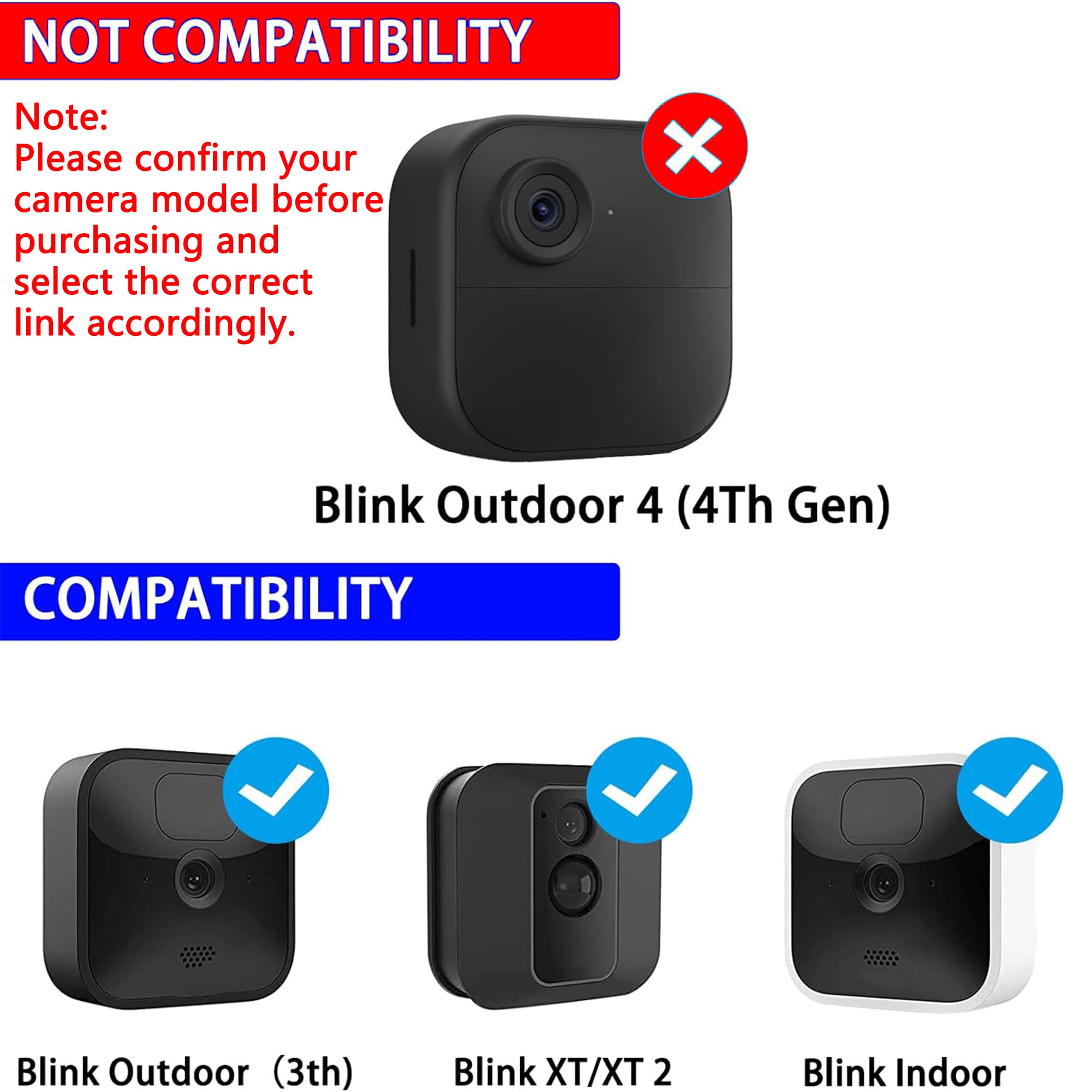 4W Solar Panel Charging Compatible with Blink Outdoor(3rd Gen) /xt xt2 Camera, with 13.1ft Waterproof Charging Cable, IP65 Weatherproof,Includes Secure Wall Mount(3-Pack)