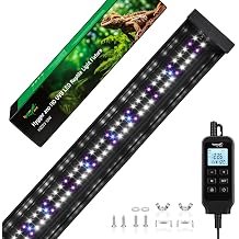 UVB Light for Reptiles 10W 15.7IN LED UVA UVB Terrarium Lamp with 4 Auto Modes for Ferguson Zones UVB Bulb with Timer for for Bearded Dragons, Leopard Gecko, Snake, Turtle & More