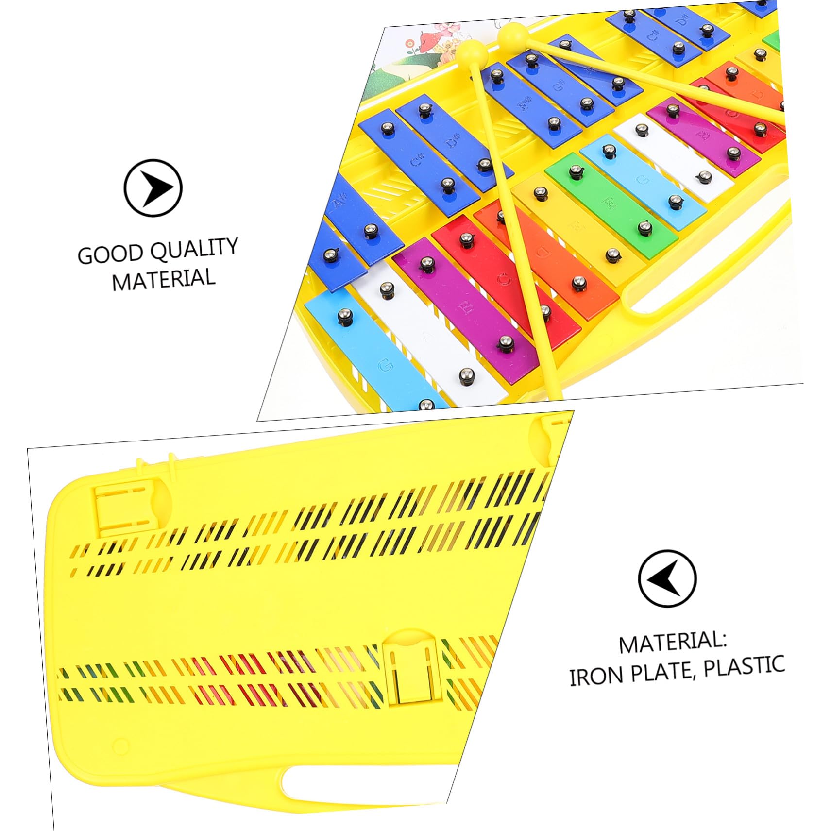 SUPVOX Strumento Musicale Percussione con Piastra da 25 Note per Ragazzo Ragazza Piccoli, Giocattolo Educativo in Plastica per Sviluppo Uditivo e Coordinazione Occhio-mano, Set