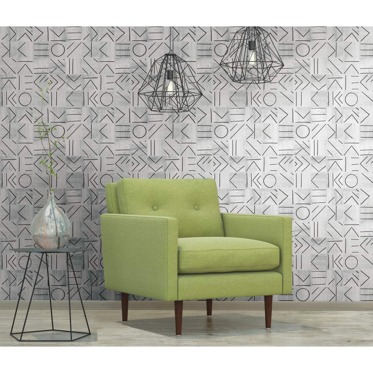 RoomMates RMK11639RL 45.72 cm x 5.74 m Down The Line Vinyl Wallpaper, Black and Grey, 45 x 574 cm