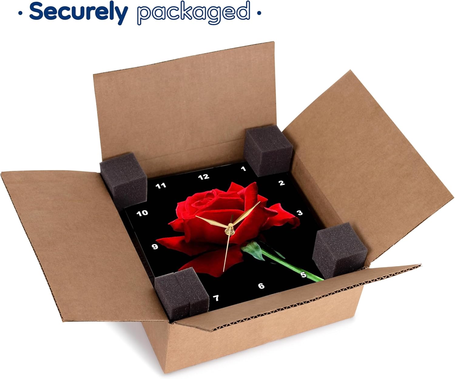 3dRose Red Rose - Wall Clock, 13 by 13-Inch (DPP_3651_2)