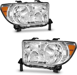 for 2007-2013 Toyota Tundra/2008-2017 Sequoia Headlights Chrome Pair