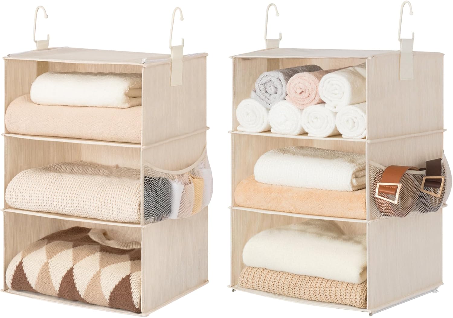 StorageWorks 6Shelf Hanging Closet Organizers, Two 3Shelf