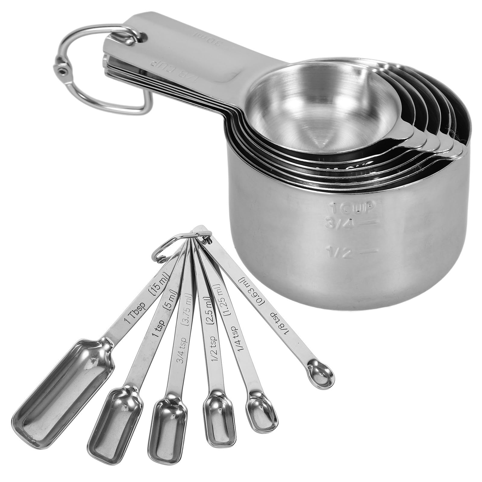 Juego de Cucharas y Tazas Medidoras 304 Acero Inoxidable Cocina
