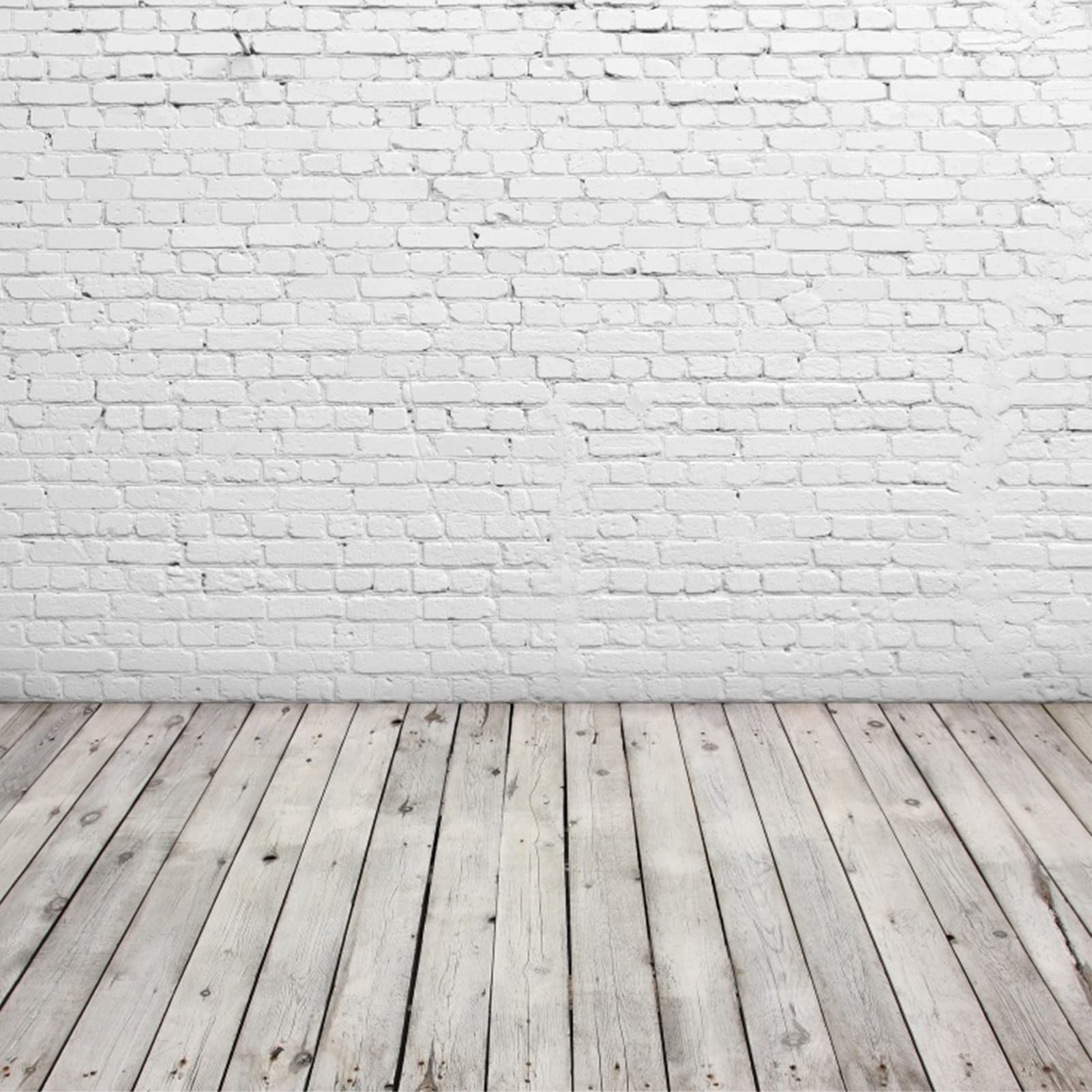 Fotografia tła, biała cegła ściana z drewnianą podłogą tło do fotografii winylowej, tkanina na zdjęcia, studio fotograficzne, rekwizyty 1,6 x 2,3yd