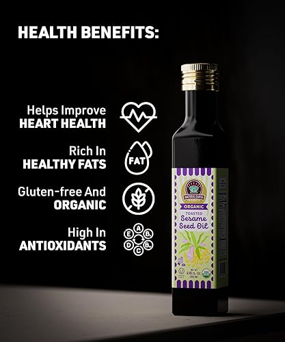 Miniatura 3 de Aceite de sésamo tostado orgánico Kosher saludable y sabroso orgánico 845 onzas 85fl oz Individual