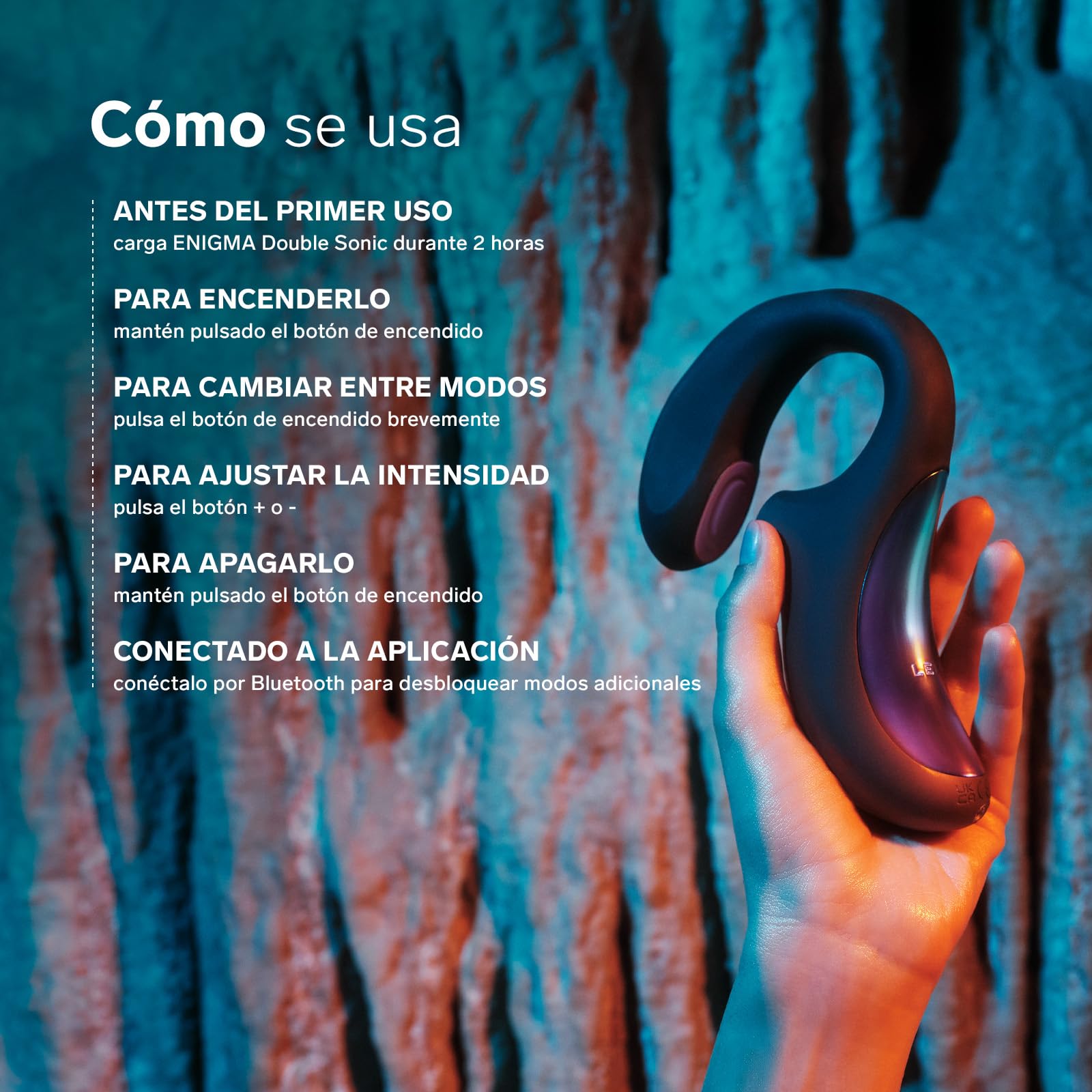 ENIGMA Double Sonic de LELO, Masajeador de Triple Estimulación Femenino con Aplicación por Bluetooth, 8 Modos de Placer y 2 Modos Adicionales (Cyber Purple)