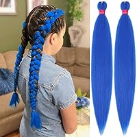 Vista 17 de Extensiones de cabello para trenzar preestiradas rosa con oropel de 26 pulgadas - 3 paquetes de trenzas sintéticas profesionales de ganchillo