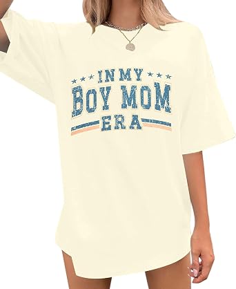 SFHFY Oversized Mama Shirts Women Mom Life T-Shirt Loose Mama Bow Tshirt
