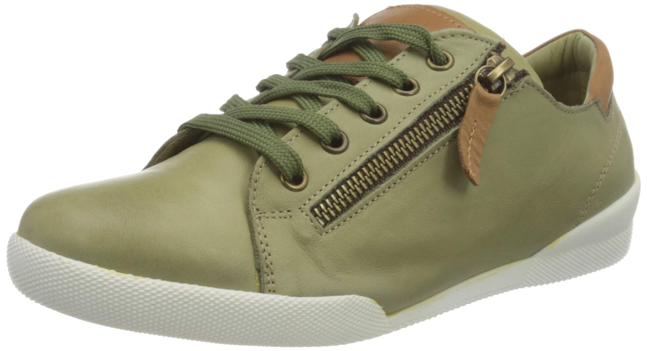 Andrea Conti Women’s 347839 Sneaker, Khaki/Brandy, 6 UK