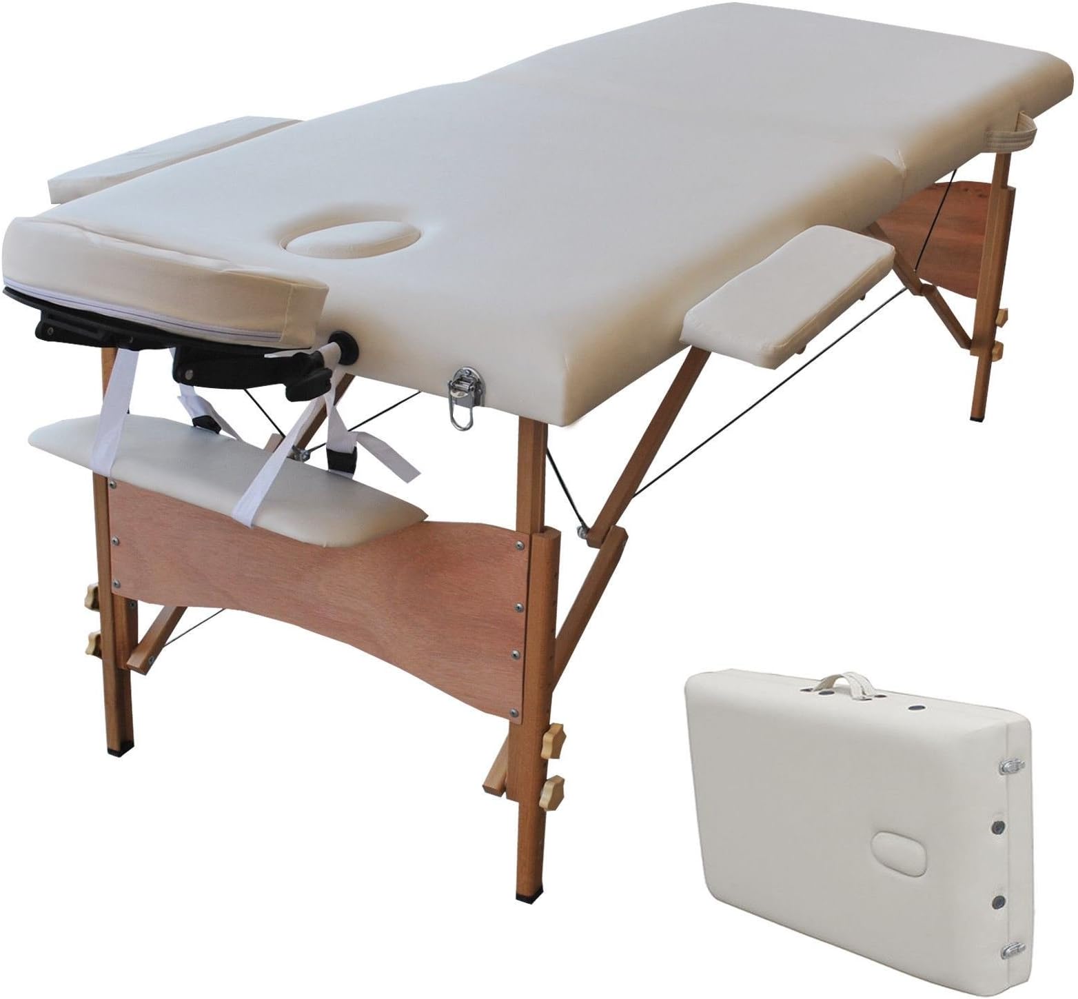 Massage Tables White 84" L Portable Facial SPA Bed Tattoo w/Free Carry Case