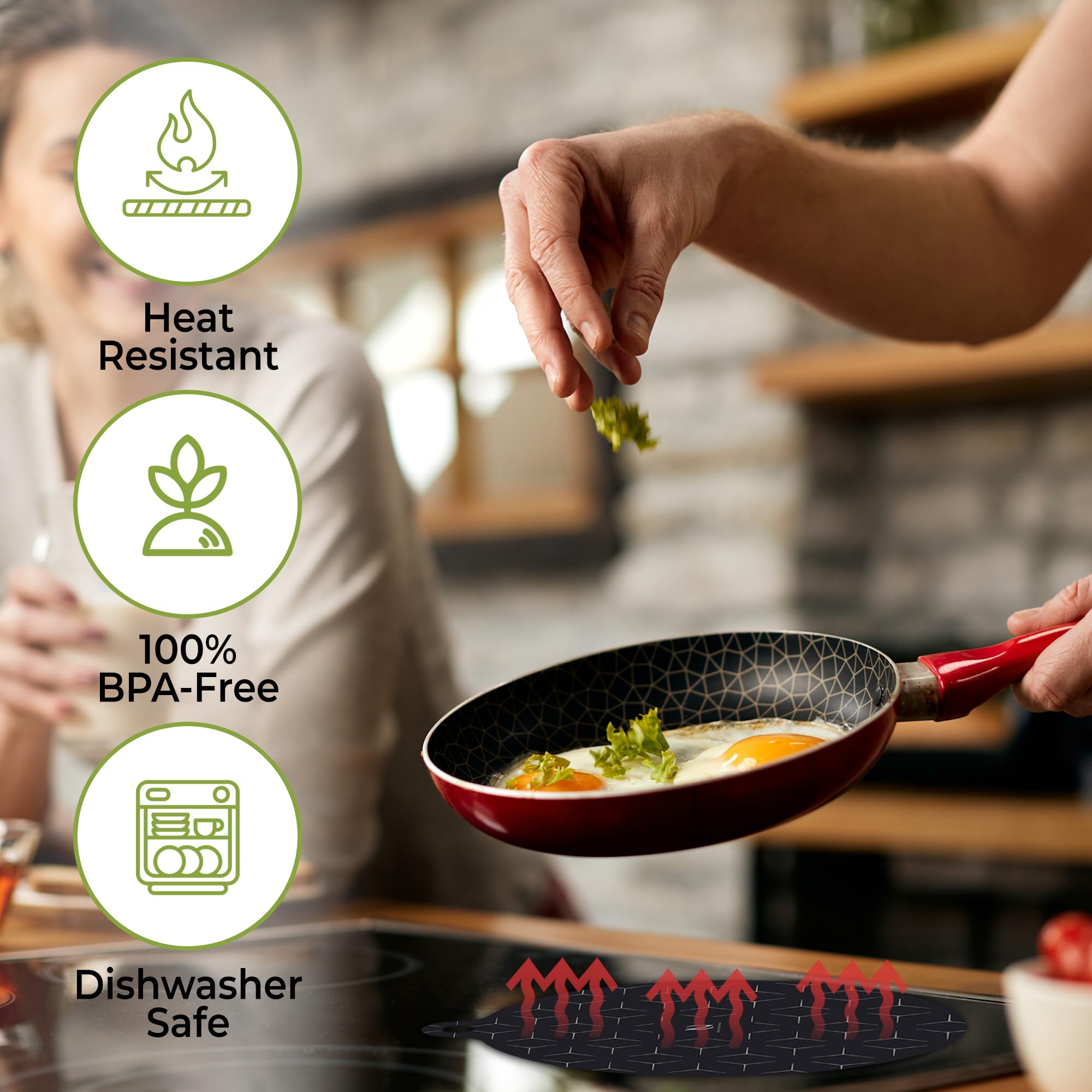 Tappetino Silicone Per Piano Induzione - Antiscivolo, Resistente Al Calore, 22 Cm - Foto 9