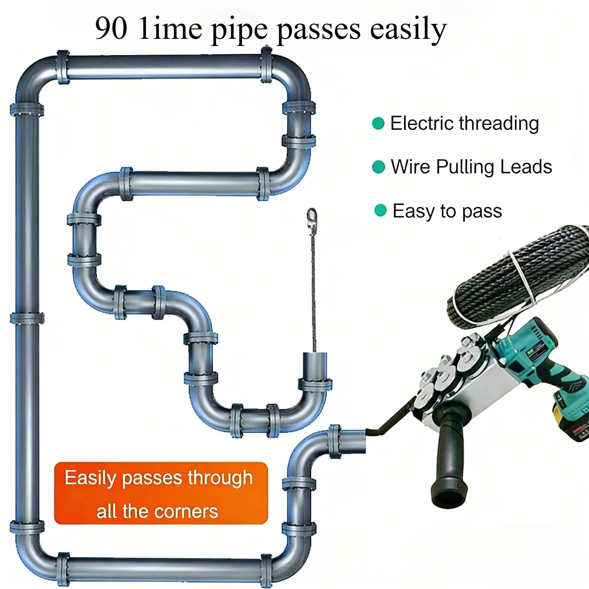 Pasacables Electrico,Tirador De Cables,Guía Pasacables Profesional, Máquina Encordadora Baterías Litio, Tirador De Cable Magnético, Ayuda Para Enhebrado Cables,máquina Pasacables Automática