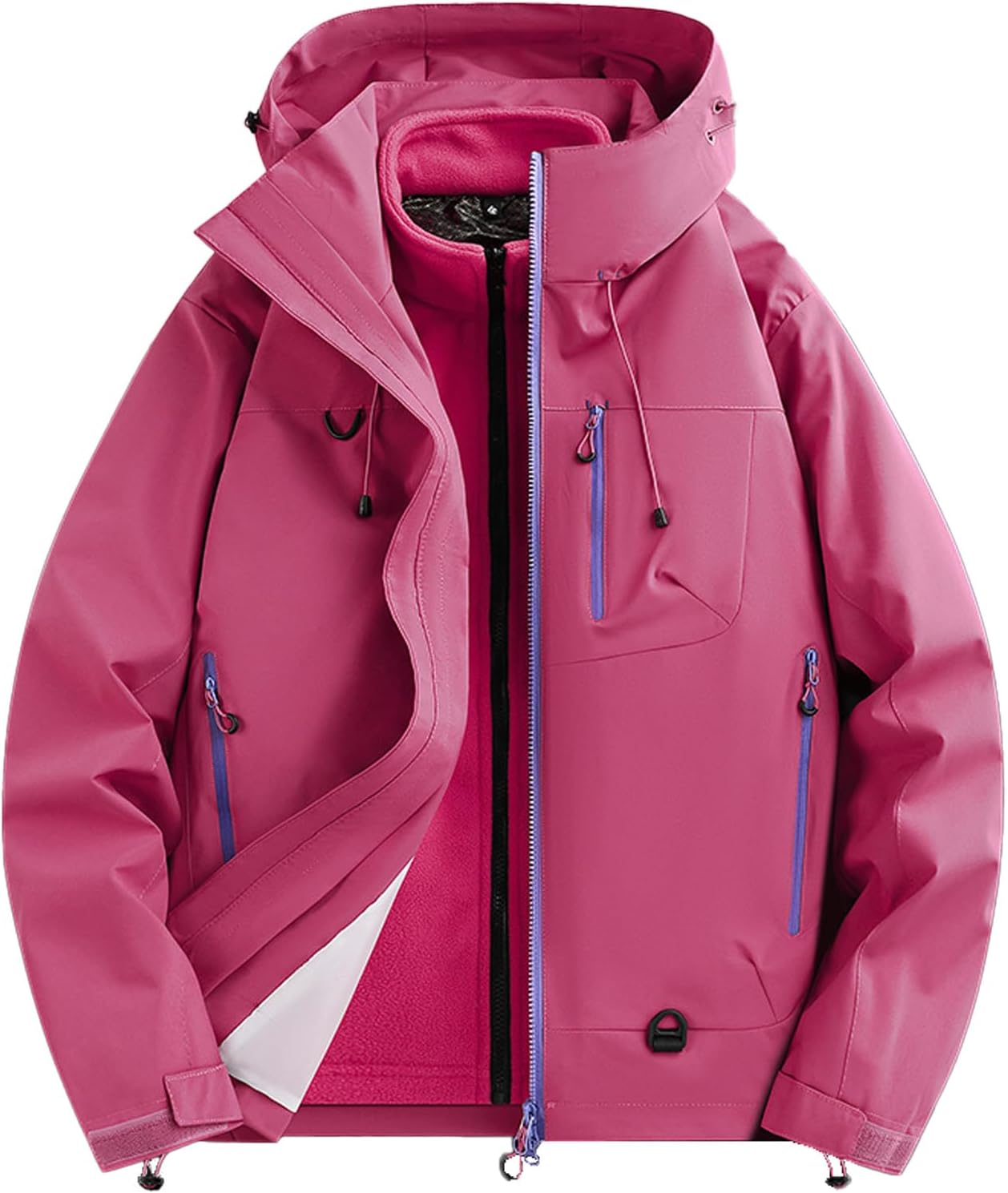 3-in-1 Fall-Winter Coats with Hood, 2026 New Snow Ski Jacket, Waterproof Windproof, Fleece Lined, for Women and Men