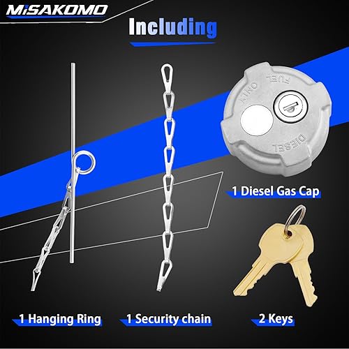 Miniatura 5 de Tapa de combustible diésel con bloqueo de 2 14 pulgadas compatible con Reefer Trailer, International MD Semi Trucks, Ford 650750 Reemplazar #