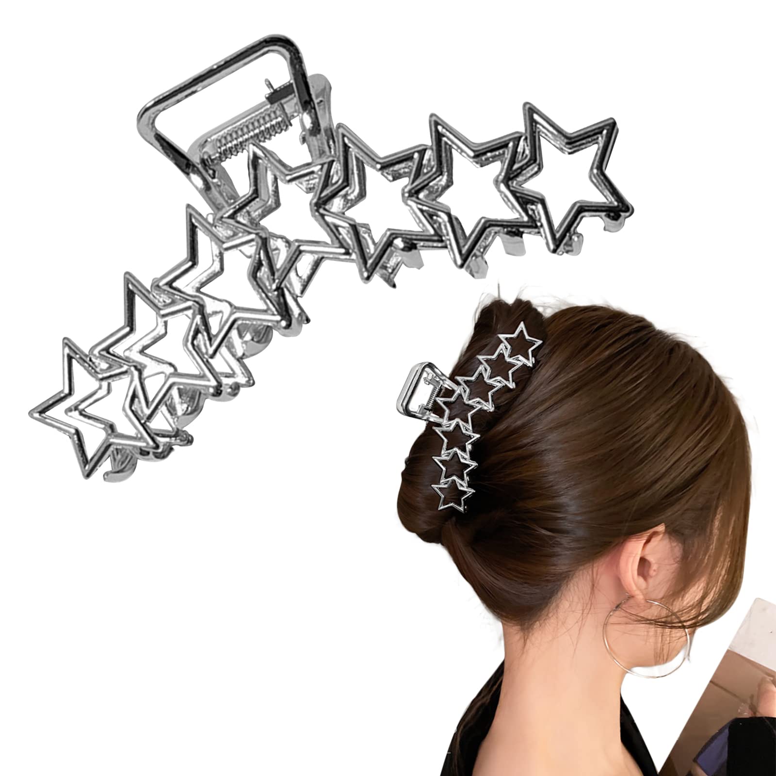 AEGYPIUS Metal Hair Clip, Star-shaped Hair Claw, Large Claw Clips - Ideal for Styling, Metal Hair Accessories - Great for Everyday Use, Perfect for Women and Girls