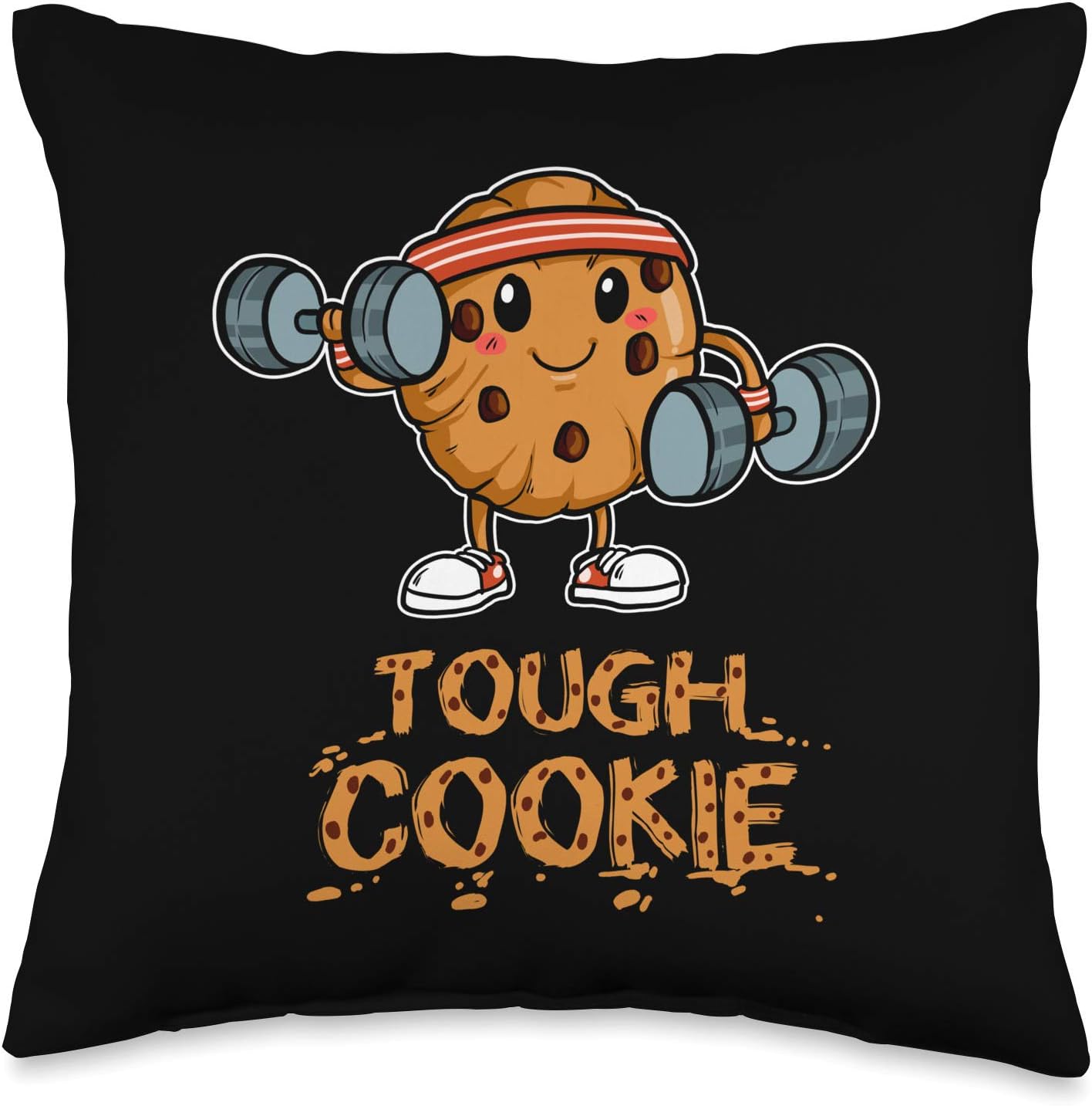 Tough Cookie Fitness Brownie Training Chocolate Muscle Cake Throw Pillow