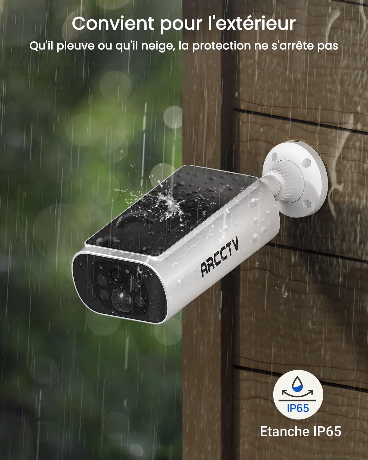 ARCCTV Camera Surveillance Extérieure Solaire, 2,4G/5G WiFi Caméra, Kit C3