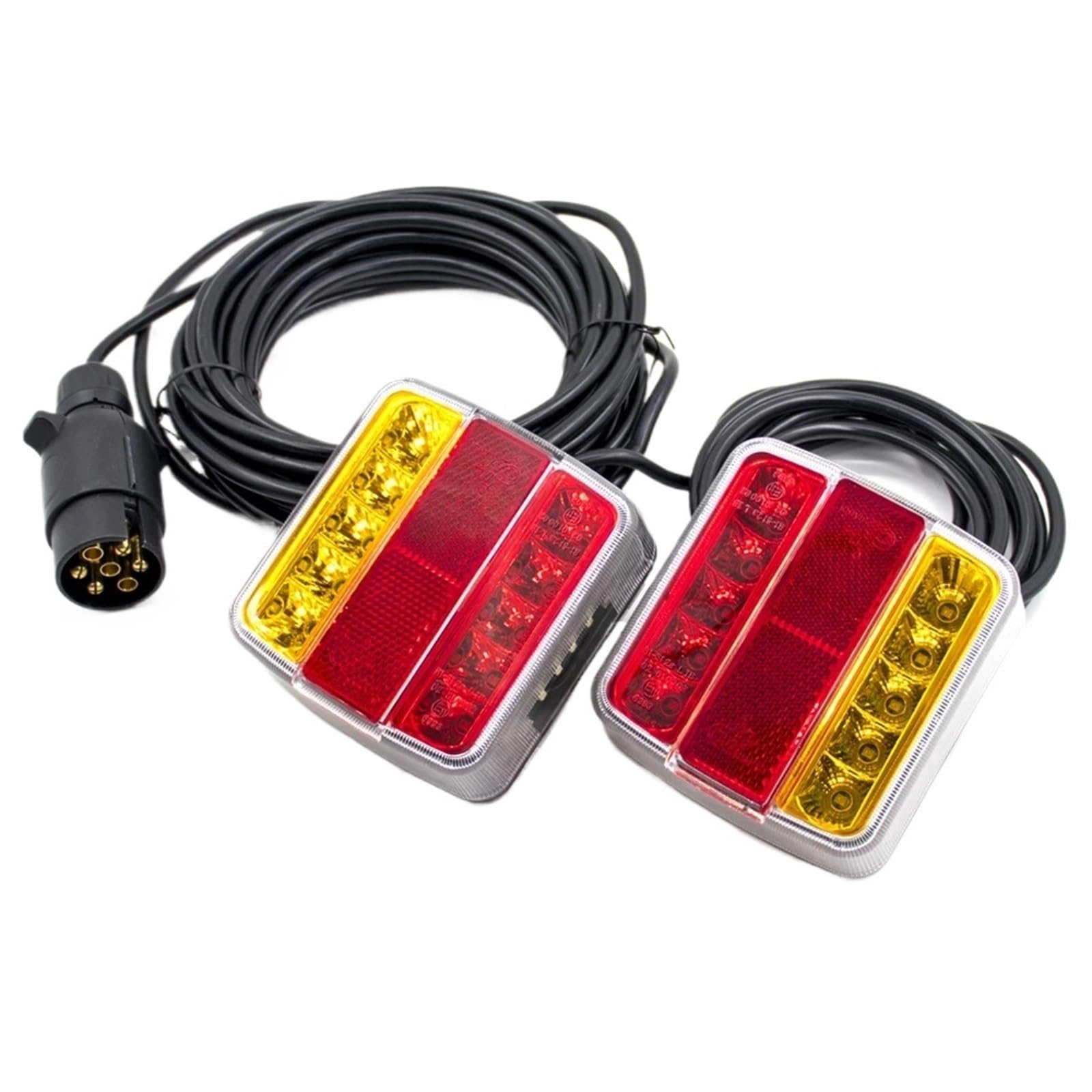 1Set 12V EN 7 Spille LED Camion Fanale Posteriore Posteriore Targa Riflettore Avvertimento Luci Lampada Freno Indicatore di Direzione luce Rimorchio