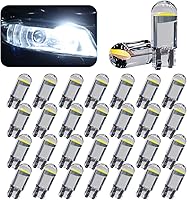 Vista 1 de 30Pack 194 Car LED Light Bulbs, 0.36W 12V T10 6000K Interior Lights, 168 2825 W5W Wedge COB LED Replacement Bulbs, Universal Dashboard Light, Dome