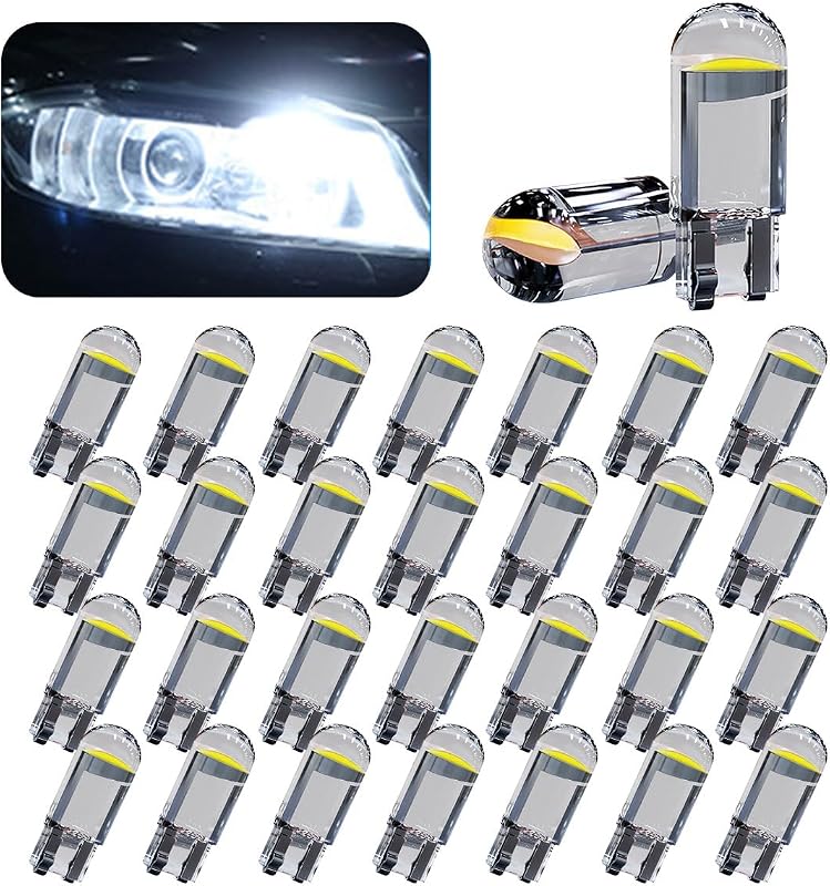 Lâmpadas LED automotivas T10 194 JOYCOURT 12 V 6000 K para iluminação interna – 30 unidades