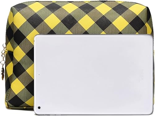 Miniatura 4 de Jessyline Bolsa de maquillaje grande para monedero, bolsas de cosméticos de lujo para mujer, bolsa de maquillaje para artículos de tocador,