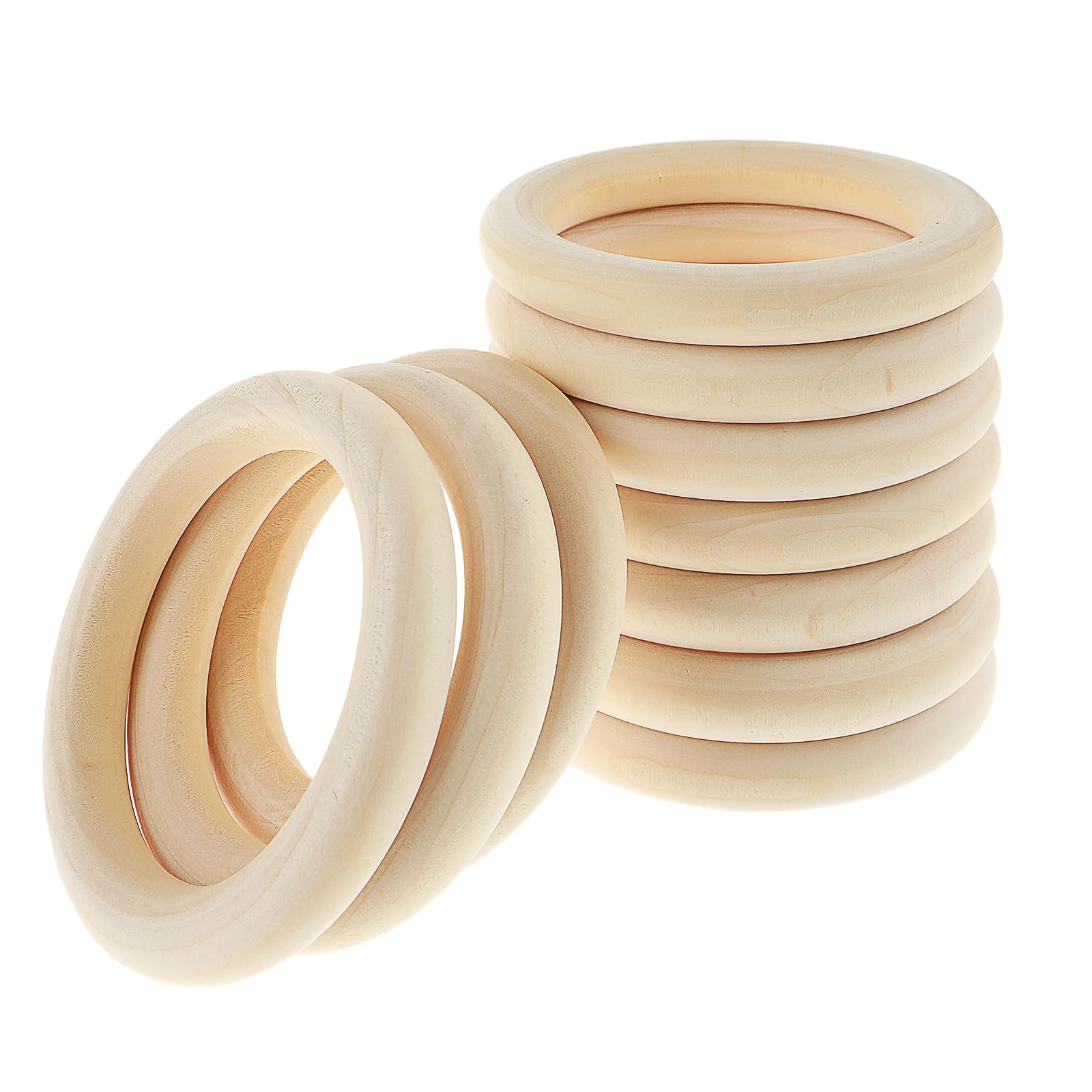 Aribrnten Lot de 25 anneaux en bois naturel brut macramé 70 mm pour fabrication de bijoux Aribrnten Lot de 25 anneaux en bois naturel brut macramé 70 mm pour fabrication de bijoux