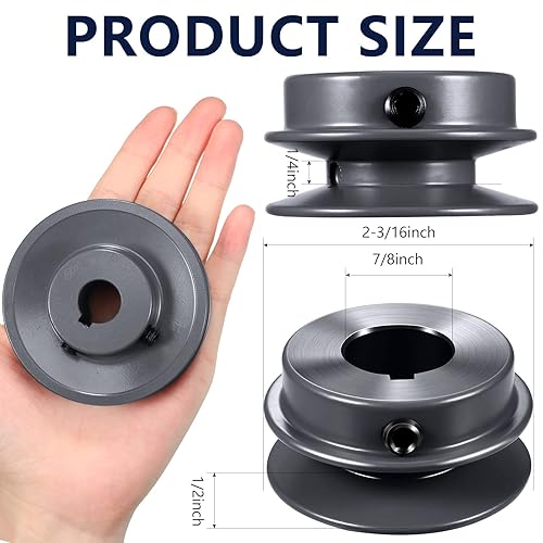 Miniatura 2 de Polea de correa mecánica de banda de ranura simpledoble, polea de banda perforada a tamaño, sección de hierro fundido (ranura única, AK22-78)