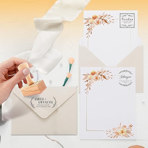 Miniatura 5 de CUSMIZ Sello de goma personalizado, sello de logotipo personalizado con material de madera duradero, crea tu propio sello con logotipo y nombre,