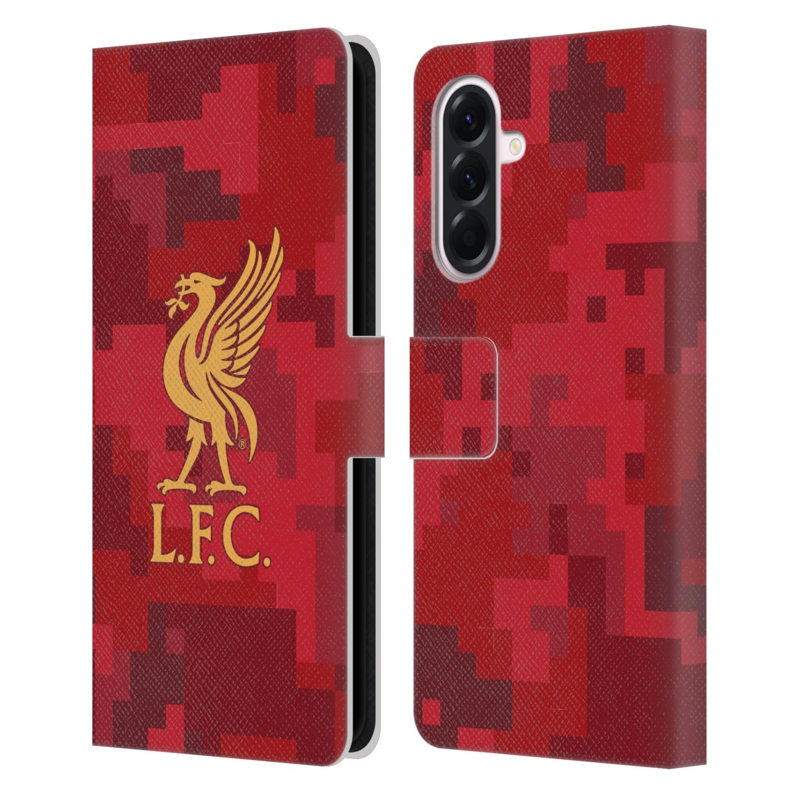 Head Case Designs Officially Licensed Liverpool Football Club Home Red Digital Camouflage Leather Wallet Case Compatible With Samsung Galaxy A56 5G